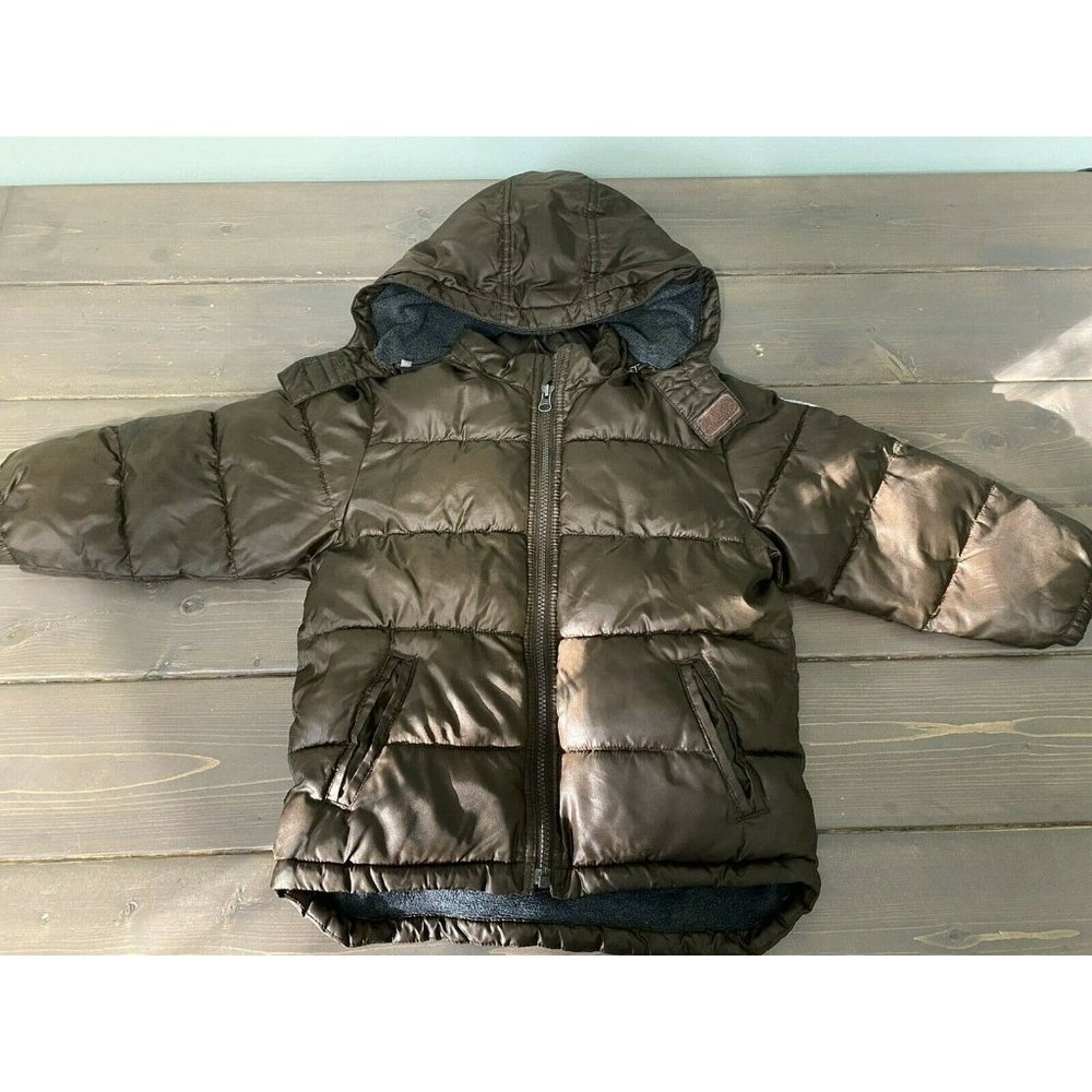 Toddler Girl Size 5 5T Baby Gap Brown Zip Up Long Winter Puffer Winter Coat